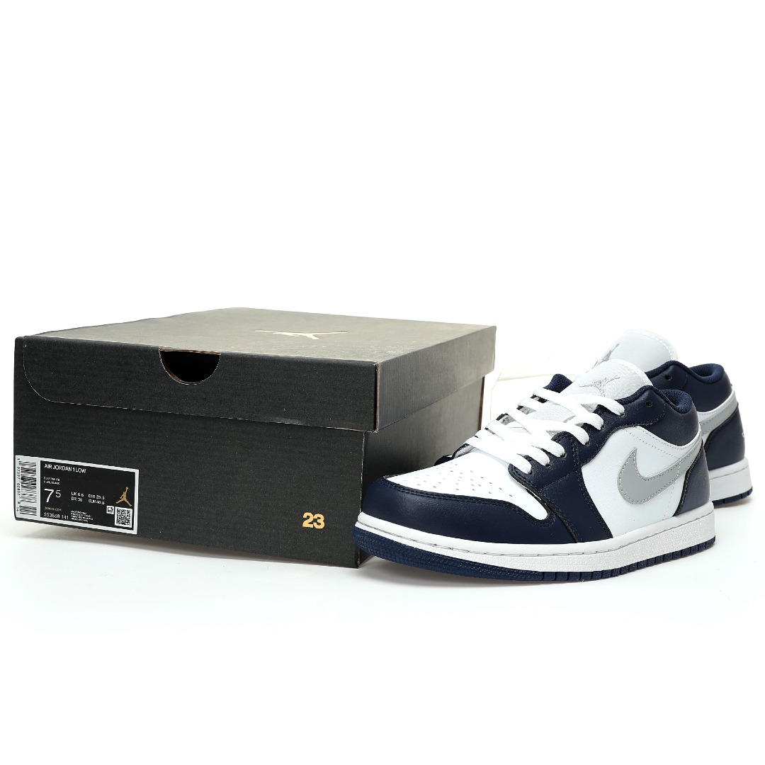 Jordan 1 Low Wolf Grey Midnight Navy