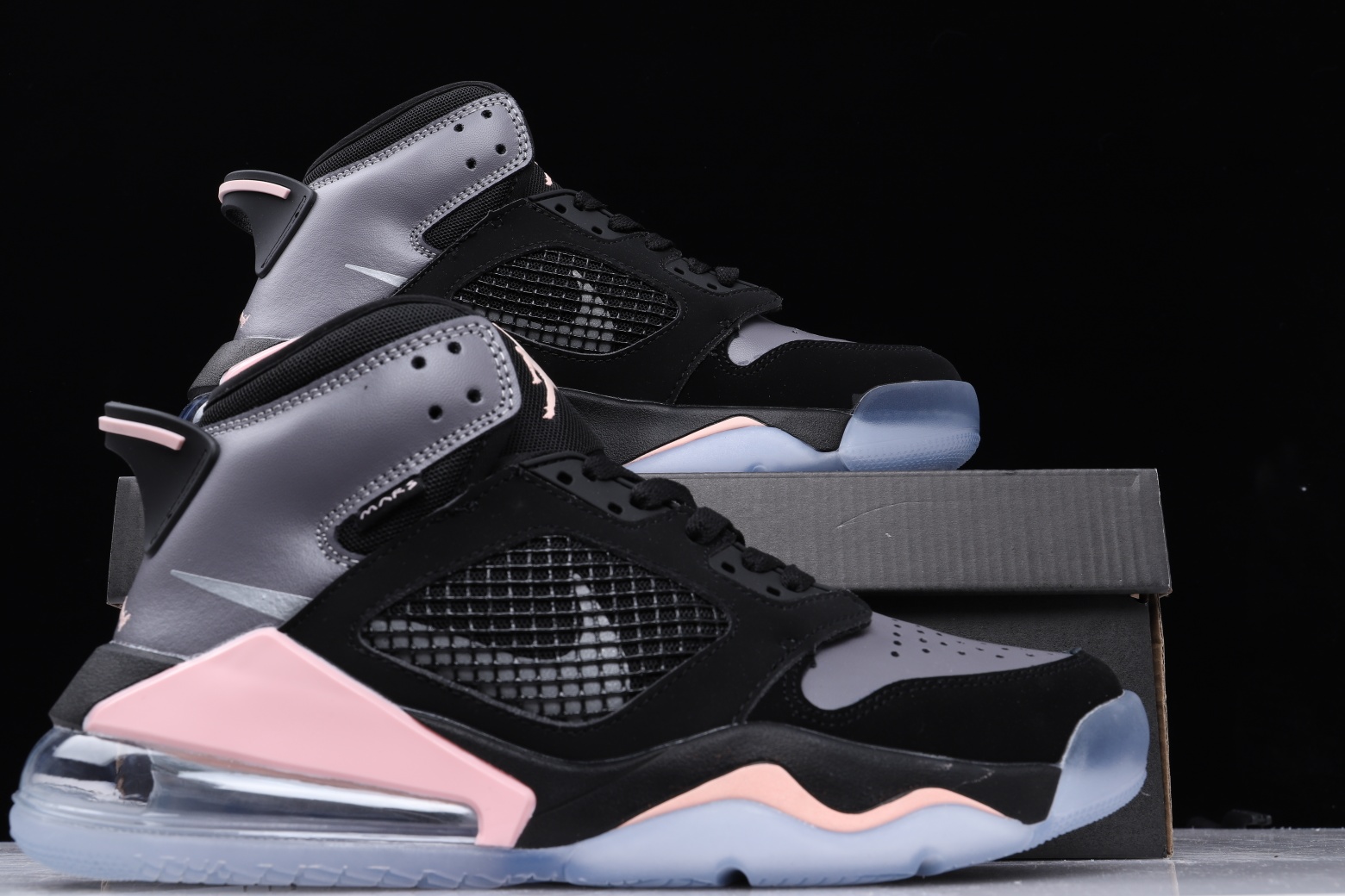 Jordan Mars 270 Black Gunsmoke Crimson Tint