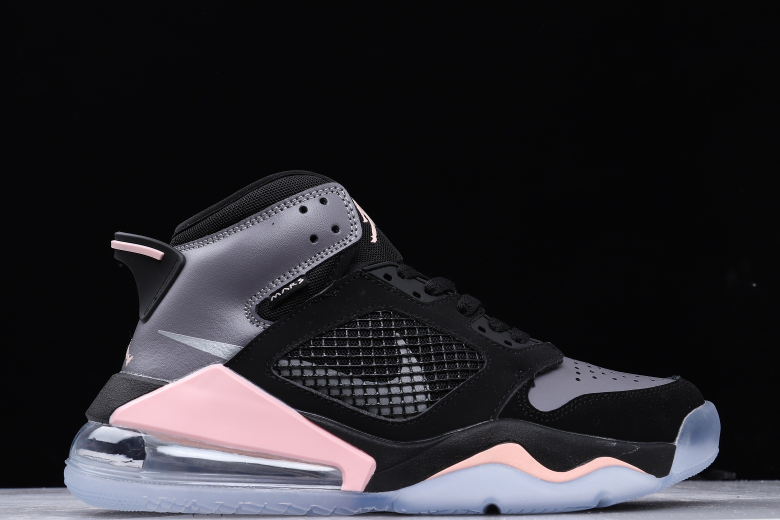 Jordan Mars 270 Black Gunsmoke Crimson Tint