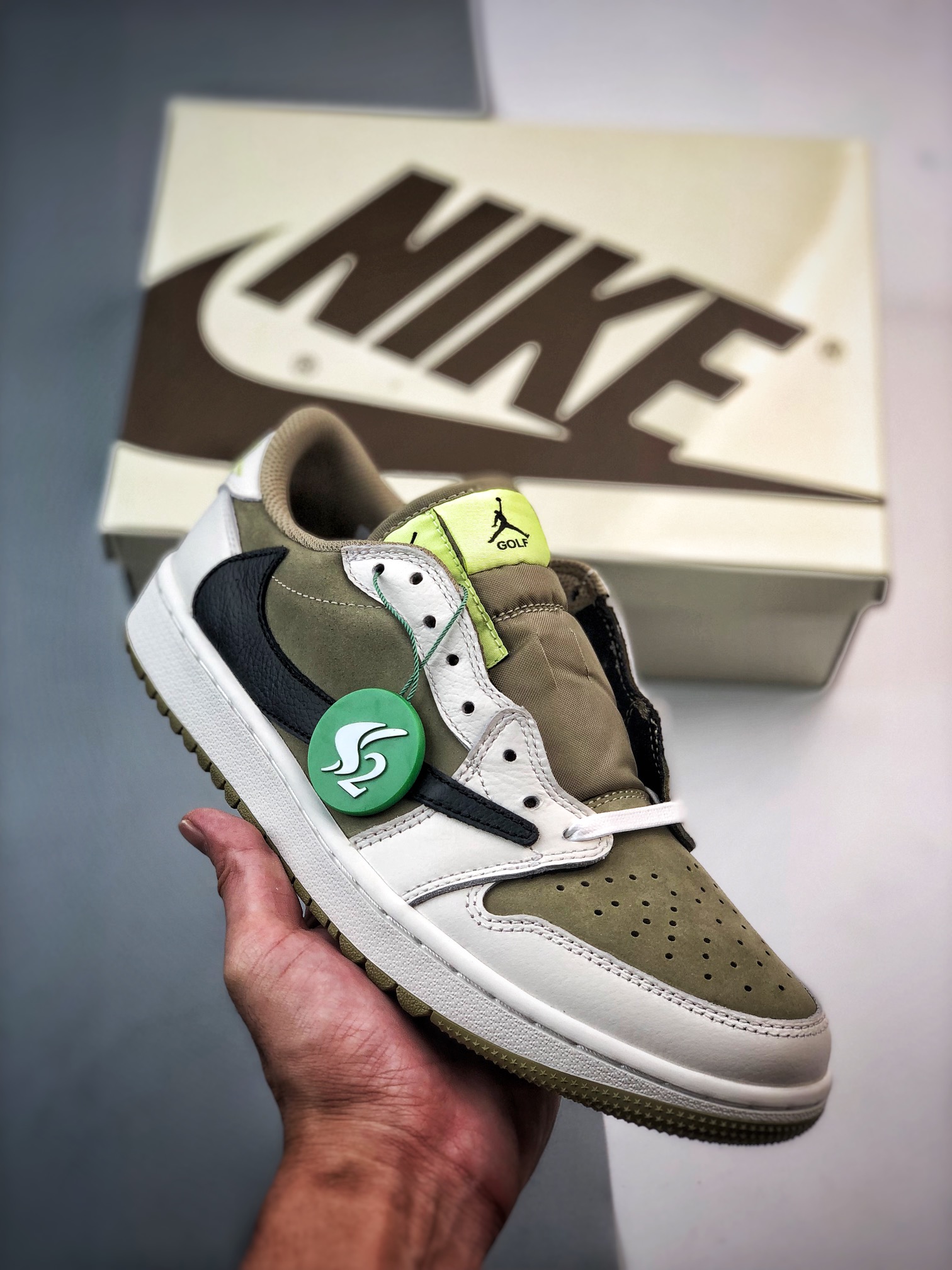 Jordan 1 Retro Low Golf Travis Scott Neutral Olive